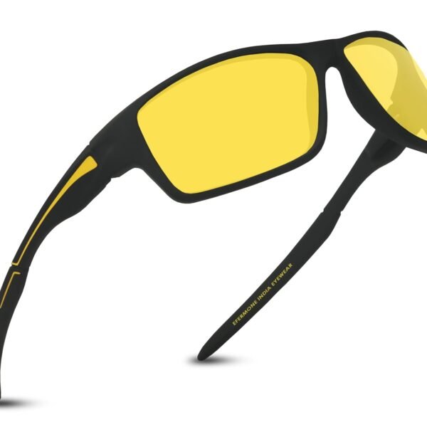 EFERMONE® Night Driving Glasses: Polarized Anti-Glare Driving Glasses for Car and Bike | Wraparound Design (EFER-SP, 2025)