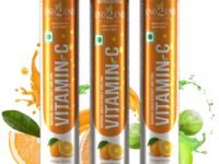 End2End Nutrition Natural Vitamin C - Amla Extract + Zinc for Immunity | Helps to Boost Collagen for Healthy Skin, Hair & Nails | Orange Flavour - (Pack of 3) 60 Effervescent Tablets