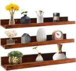 Engineered Wood Floating Shelves, Wall Shelf Hanging Shelf for Bathroom, Bedroom, Toilet, Kitchen, Office, Living Room Décor Set of 3 Shelves (16 Inches)