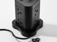 Extension Board, Power Strip with 6 USB Ports and 3 Universal Socket, 2500W 10A Extension Cord, 3-Pin Surge Protector Power Strip for Home, Office, Computer, Mobile Charging (Black-N82)