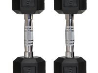 FITRXX Pair Of Rubber Coated Hexa Dumbbell Set For Men & Women Professional Exercise Hex Dumbbells For Full Body Workout, Body Strength Training, Home Gym Exercise (5 Kg Pair),Black