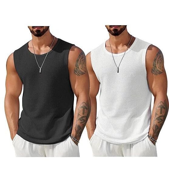 FN3 Waffle Vest for Men || Men's Tank Top Regular fit||Combo Pack of 2 Sports Vest