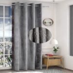 FRESH FROM LOOM Window Curtains 5 Feet Long | High Tenacity Yarn Polyester Punch Curtains | Premium Screens for Home Office | Prada for Living Room Bedroom | Dust Repellent (Grey, 1pc Only)