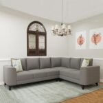 FURNY Sebaria 6 Seater Fabric Corner Sectional Sofa Set - Grey