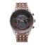 Fastrack Mens Thor Quartz Multifunction Two Toned Black & Red Dial Brown Metal Strap Watch for Guys NT3286KM01