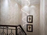 GA 6 Feet Height Modern Crystal Chandelier Made of Crystal and Glass Beads with LED Light for Hall, Hotel, Temple, Staircase Area, Room Decoration (G6)