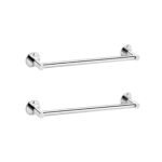 GARBNOIRE Stainless Steel Wall Mounted Towel Bar | Towel Rod | Towel Holder | Hand Towel Rail for Bathroom | Bathroom Accessories (12 Inch) (Pack of 2)