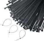 GLOBOMOTIVE Teeth Grip Nylon Self Locking Cable Ties, Black (300 mm x 4.8 mm,12 inch, Pack of 100) - Heavy Duty Strong Zip Wire Fastener Organizer Tie