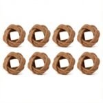 GURU JEE™ Handmade Jute Napkin Rings Brown Set of 8 Everyday Use Dining Party Tabletop Décor Gifts Napkin Holder 1.5 Inch in Size Artisan Crafted in India