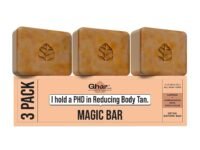 Ghar Soaps Sandalwood & Saffron Magic Bar For Bath (300 Gms Pack Of 3) | Paraben Free | Chandan & Kesar Bath Soap | Handmade Soaps For Glowing | Skin Brightening Soap For Men & Women