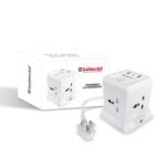 Goldmedal Turbocharge 4+3 (2 Meter Cable Length) Power Strip with Dual USB + 1 USB C Type Ports, Overload Protection, Master Switch with Indicator & Safety Shutter for Home & Office,250 Volts, White