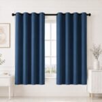 HOMEMONDE 100% True Blackout Window 6 Feet Curtain - Privacy and Noise Reduced Curtains with Eyelets, Light Blocking 72 Inch Long Drapes Pack of 2- (Navy Blue, 182 x 118 CMs)