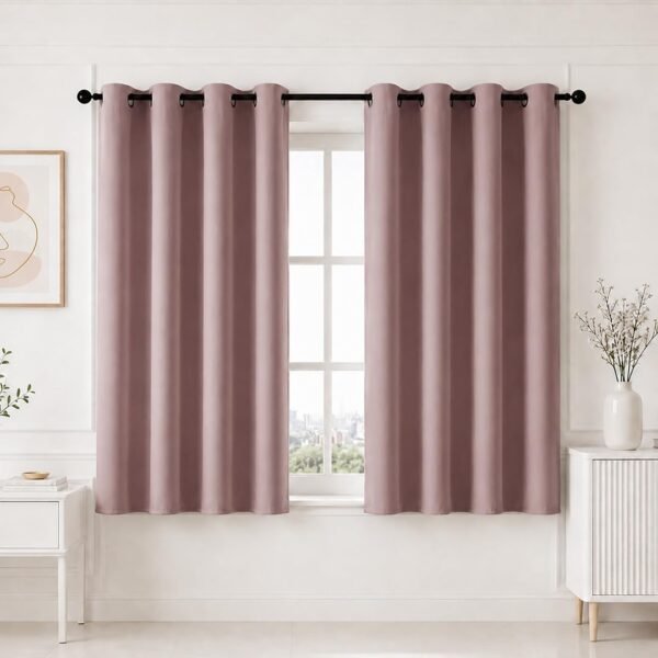 HOMEMONDE Premium Blackout 5 Feet Curtain for Window - Noise Reduced and Fade Resistant Blackout Curtains, True Room Darkening Drapes for Living Room, Bedroom Single Pcs, (Lavender, 152 x 118 CM)