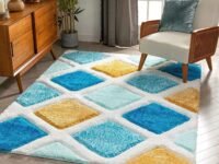 HR Soft Modern Shag Area Rectangular Rugs Fluffy Living Room Carpet Comfy Bedroom Home Decorate Floor Kids Playing Mat [Size 4X6 Feet]. (Shag765),Multicolor