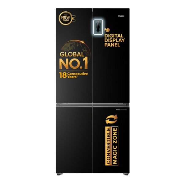 Haier 520 L 3 Star Lumiere Frost Free Triple Inverter French Door Side by Side Refrigerator (HRB-600EK, Ebony Black, Magic Convertible Zone, Deo Fresh Technology, 2026 Model)