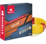Havells LifeLine+ S3 | 0.75 sq.mm Copper Wire (90m-Yellow)| Class 2 Conductor (100% Copper), Heat Resistant & Flame Retardant - Ideal for Domestic & Industrial Use (WHFFDNYA1X75)