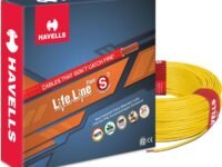 Havells LifeLine+ S3 | 0.75 sq.mm Copper Wire (90m-Yellow)| Class 2 Conductor (100% Copper), Heat Resistant & Flame Retardant - Ideal for Domestic & Industrial Use (WHFFDNYA1X75)
