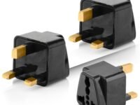 Hi-Plasst Black UK Adapter (Type-G Plug) - 3pcs Pack - UK Travel Converter for Dubai, Singapore, Hong Kong, Malaysia - Compact & Durable India to UK Plug Adapter