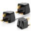 Hi-Plasst Black UK Adapter (Type-G Plug) - 3pcs Pack - UK Travel Converter for Dubai, Singapore, Hong Kong, Malaysia - Compact & Durable India to UK Plug Adapter