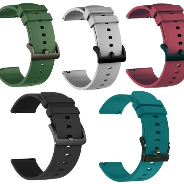 IIK COLLECTION 22mm Silicone Strap for Smart Watches | Combo Pack Compatible With Noise, Fireboltt, Boat Xtend, Pebble, Boat Flash, Noise Color Fit, Ultra Smart Watch & All Watches
