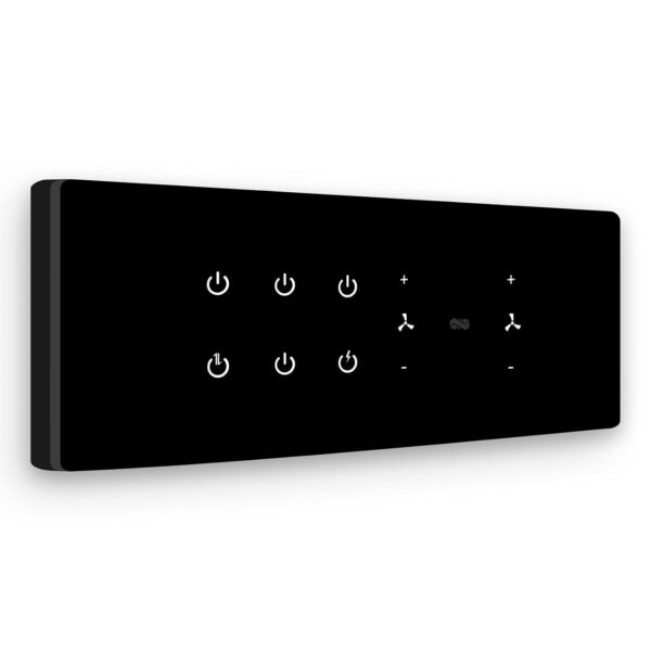 IOTICS Smart Wifi Switch Board: 6 Switches & 2 Fan Switches. Touch Control, Remote, App Control. Voice Control with Alexa & Assistant. Smart Touch Switch Board For Home Automation (Black)
