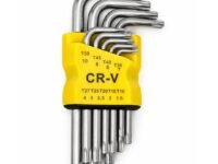 JPT 9-Piece Torx Allen Key Set (T10–T50) – 5 Inch L-Type Heavy Duty CR-V Chrome Vanadium Allen Key, Professional Heavy Duty Hex Key Set with Holder for Bike, Car & Industrial Use