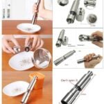 Kunya® Stainless Steel Dual Salt & Pepper Miller Grinder with Strong Adjustable Ceramic Mechanism Hand Mixers Salt & Pepper Shaker