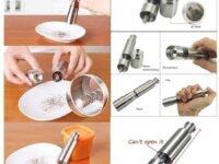 Kunya® Stainless Steel Dual Salt & Pepper Miller Grinder with Strong Adjustable Ceramic Mechanism Hand Mixers Salt & Pepper Shaker