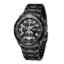 LONGBO Black Business Casual Stainless Steel Decorative Subdials Big Blue Dial Scratch Resistant Waterproof Analog Watch for Men and Boys