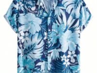 Leriya Fashion Men’s Tropical Hawaiian Button Down Shirt | Regular Fit Soft Rayon Short Sleeve Casual Beach Shirt with Floral Print|Summer Holiday Resort Outfit