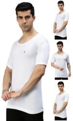 Lux Cozi Men's Cotton Regular Fit Vest (Pack of 4)
