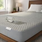 MY ARMOR Waterproof Twin Size 72x72 Inch Cotton Quilted Mattress Protector, Breathable Noiseless Ultra Soft Cover, Fitted Bed Protector Cover with Elastic Skirting (Twin 72"x72", 6x6 ft, Grey)