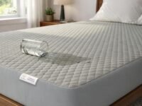MY ARMOR Waterproof Twin Size 72x72 Inch Cotton Quilted Mattress Protector, Breathable Noiseless Ultra Soft Cover, Fitted Bed Protector Cover with Elastic Skirting (Twin 72"x72", 6x6 ft, Grey)