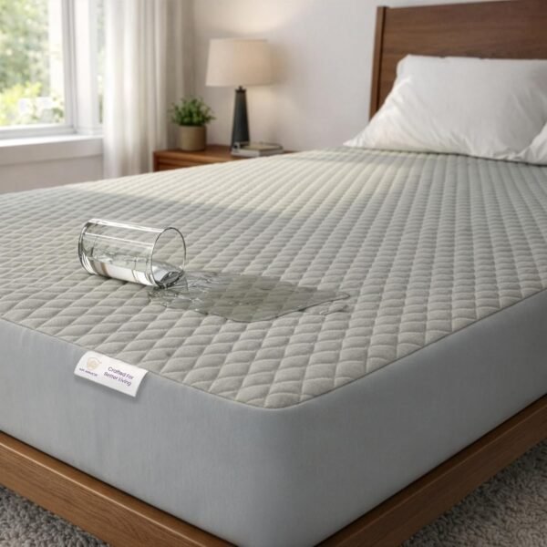 MY ARMOR Waterproof Twin Size 72x72 Inch Cotton Quilted Mattress Protector, Breathable Noiseless Ultra Soft Cover, Fitted Bed Protector Cover with Elastic Skirting (Twin 72"x72", 6x6 ft, Grey)