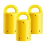 MagnetPal 3 pack Heavy-Duty Neodymium Anti-Rust Magnet, Best for Magnetic Stud Finder / Key Organizer / Indoor and Outdoor Multi Uses, Yellow with Key Ring (SP-MPM3YL)