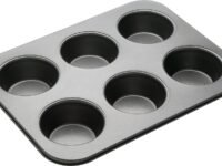 Master Class 6 Cup Muffin Tray Non-Stick – Carbon Steel Cupcake & Yorkshire Pudding Tin 27x18cm | PFOA-Free Baking Pan