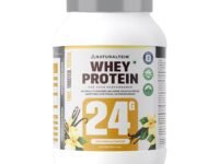 NATURALTEIN Natural Whey Protein – 24g Protein per Serving | Max Vanilla Flavour | Stevia Sweetened | No Added Sugar | Non-GMO | Soy-Free & Gluten-Free | Super Mixability | 1 kg