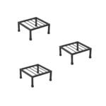 NAYRA Metal Planters Square Shape Thick and Strong Leg |Black Stand Stylish Gamla Planters Perfect Stand For Planter indoor and Outdoor (25 CM Stand)(SET OF 3)