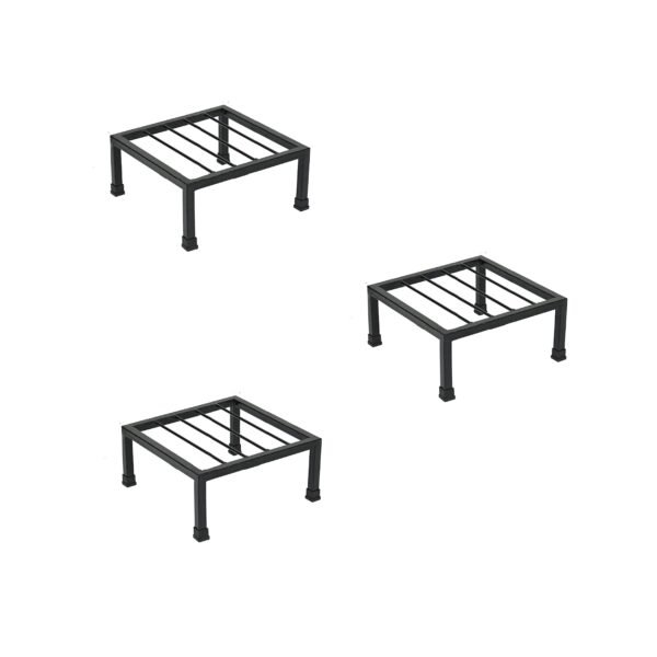 NAYRA Metal Planters Square Shape Thick and Strong Leg |Black Stand Stylish Gamla Planters Perfect Stand For Planter indoor and Outdoor (25 CM Stand)(SET OF 3)