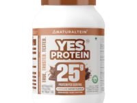 Naturaltein YES Protein 1kg | Fermented Yeast Vegan Protein Powder | Chocolate Flavour | 25g Protein & 5.08g BCAA Per Serving | No Added Sugar | Naturally Sweetened | Digestive Enzymes | Heavy Metal Tested | 28 Servings