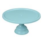 Non Revolving Cake Stand Pedestal 9" Diameter (Top), Strong Metal (Sky Blue)