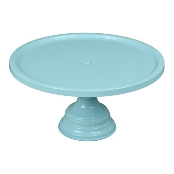 Non Revolving Cake Stand Pedestal 9" Diameter (Top), Strong Metal (Sky Blue)