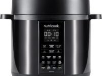 Nutricook Smart Pot 2 Stainless Steel 6 QT (5.7L), 1000W 9-in-1 Instant Programmable Electric Pressure Cooker, Slow Cooker, Rice Cooker, Steamer, Sauté Pot, Sous Vide, Smart Lid, 2-Year Warranty
