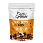 Nutty Gritties Premium Sports Mixed Nuts and Dry Fruit 200g - Roasted Almonds, Cashews, Pistachios, Dried Blueberries, Cranberries and Raisins, Healthy Snack for all | Resealable Pouch