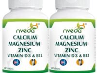 Nveda Calcium 1000mg with Vitamin D3, K2, Magnesium, Zinc & B12 | Strong Bones & Joint Health Supplement for Men & Women | 120 Veg Tablets (Pack of 2)