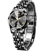 OLEVS Women Watches Business Dress Female Ladies Small Wrist Watch Gold Silver Tone Stainless Steel Band Analog Quartz Day Date Waterproof Watch