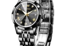 OLEVS Women Watches Business Dress Female Ladies Small Wrist Watch Gold Silver Tone Stainless Steel Band Analog Quartz Day Date Waterproof Watch