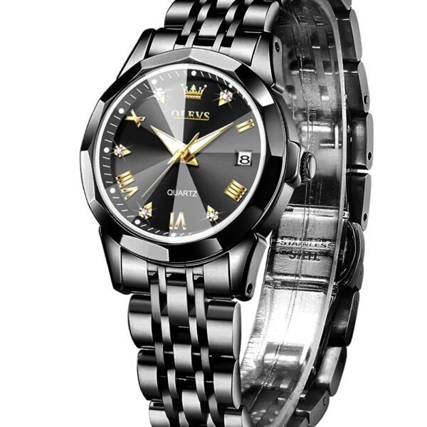 OLEVS Women Watches Business Dress Female Ladies Small Wrist Watch Gold Silver Tone Stainless Steel Band Analog Quartz Day Date Waterproof Watch