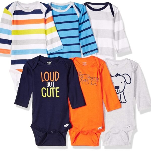 ONESIES Brand Baby Bodysuits 6-Pack Long Sleeve Soft Cotton