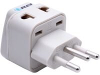 OREI India to Brazil (Type N) Travel Adapter Plug - 2 in 1 - CE Certified - RoHS Compliant - White Color (DB-11C)